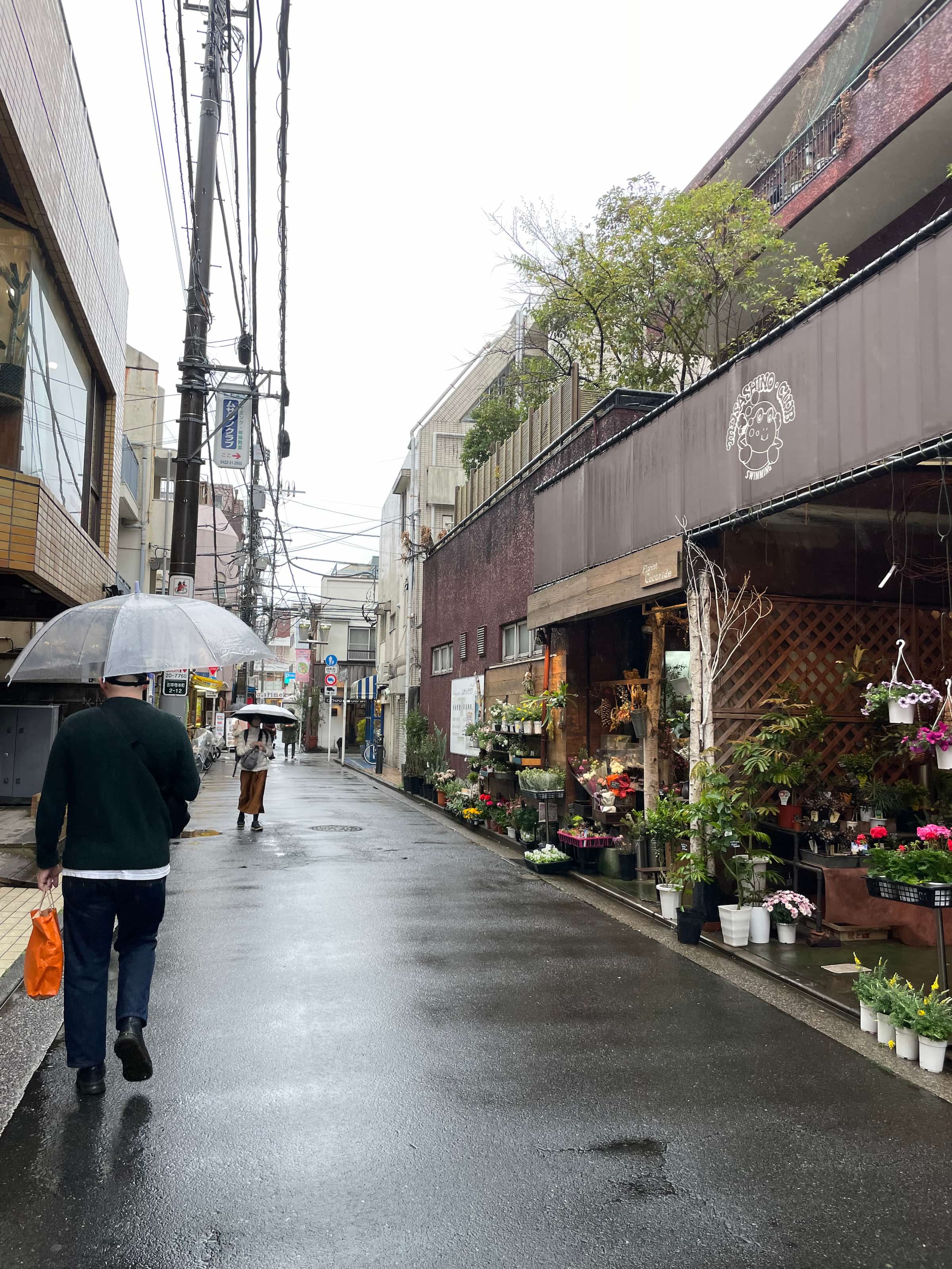 Rainy day streets of Kichijoji